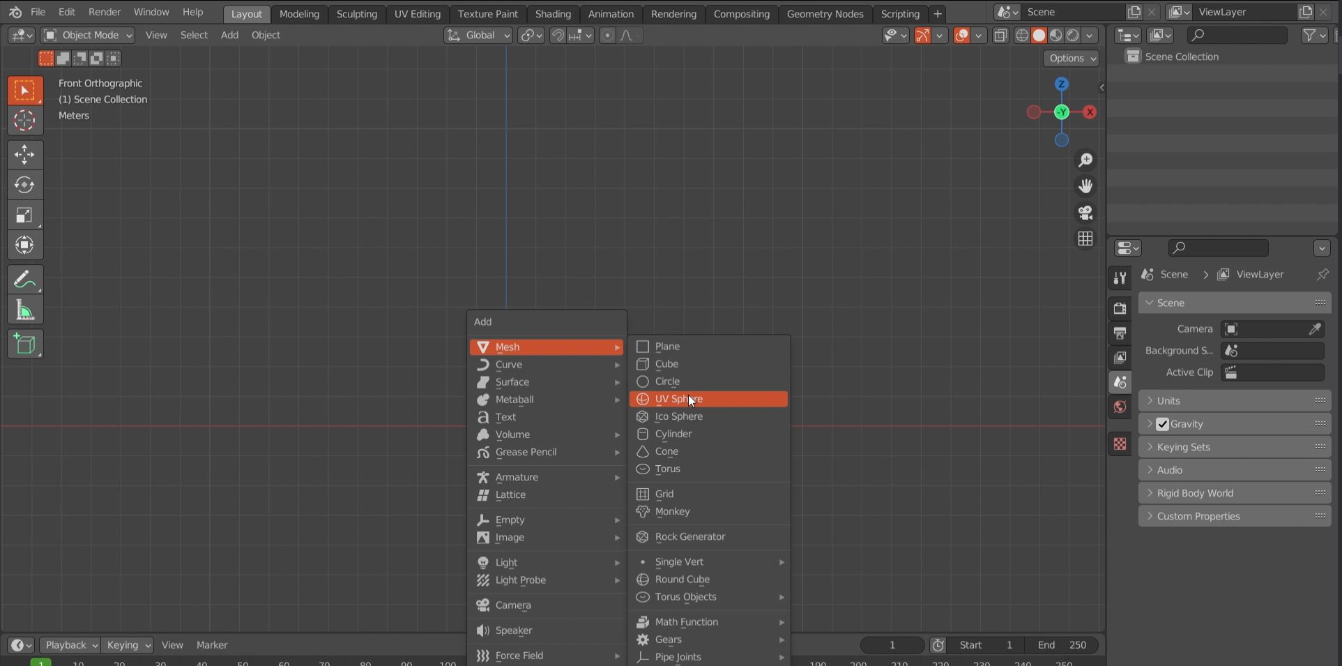 Blender Add menu